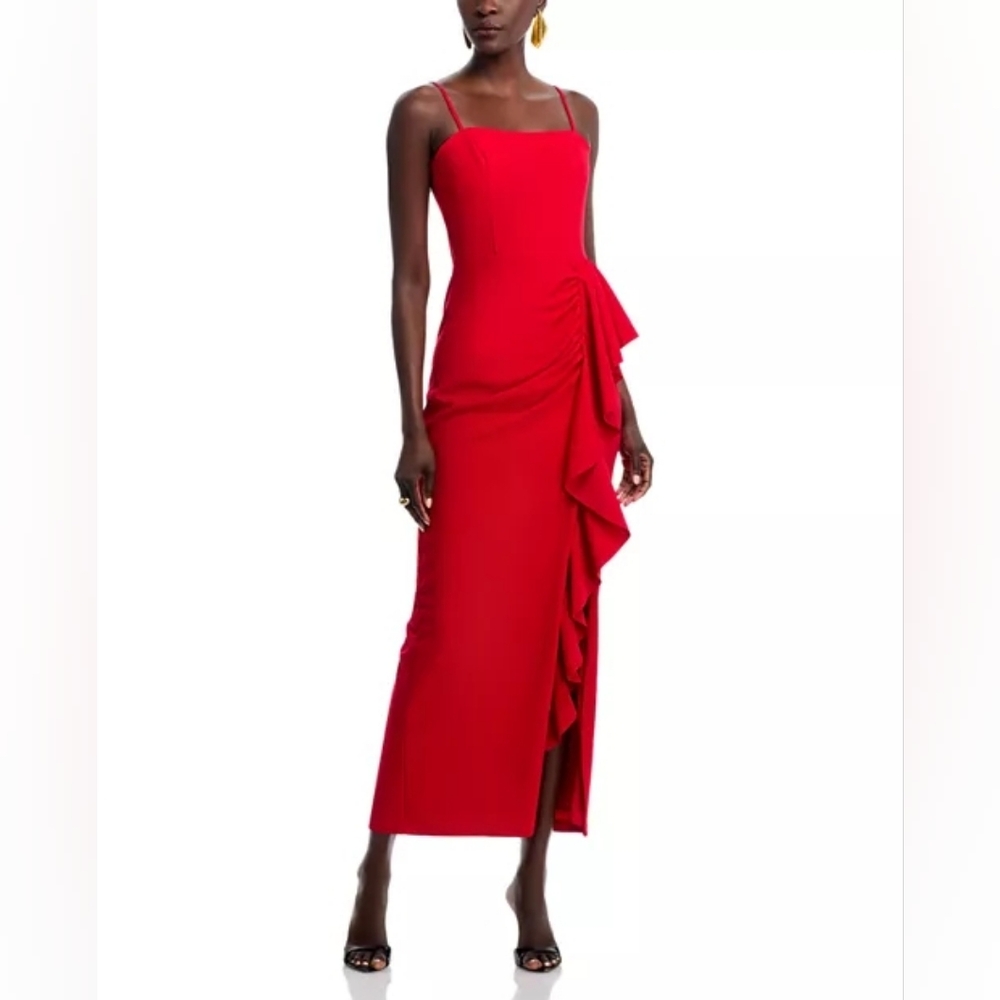 AQUA Ruffled Dress in Red Size 4